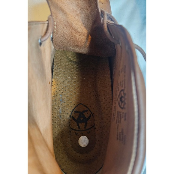 Brown Leather Kiltie Lace Up Ankle Boots Western Low Block Heel Booties - Picture 9 of 16